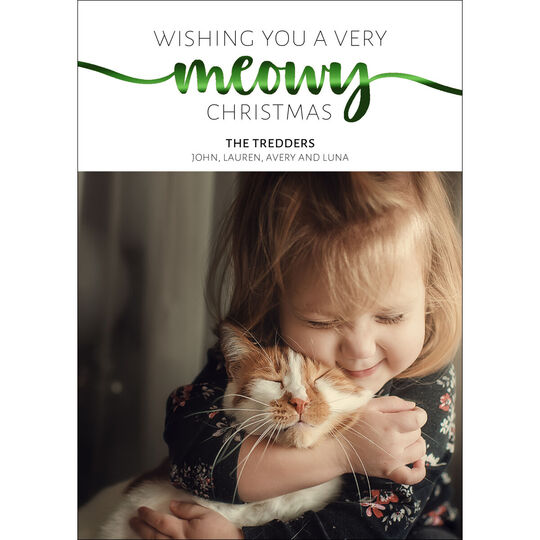 Meowy Christmas Foil Holiday Photo Cards